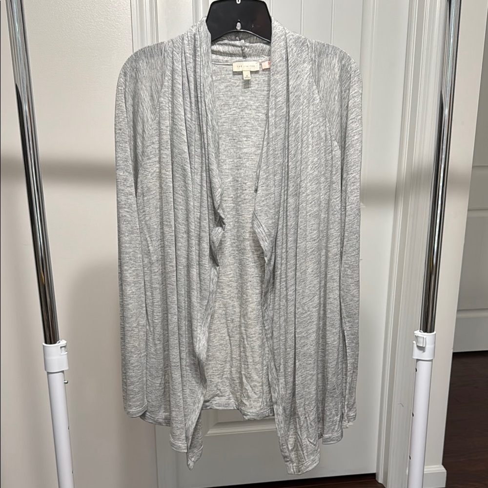 Heather Gray Knit Cardigan Sweater
